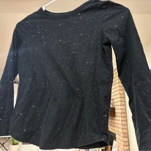 Cat & Jack Black Long Sleeve Tee with Subtle Shine